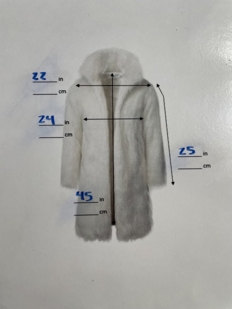 Ranch Mink Full Length Coat w/ Banded Cuff 45", Size L