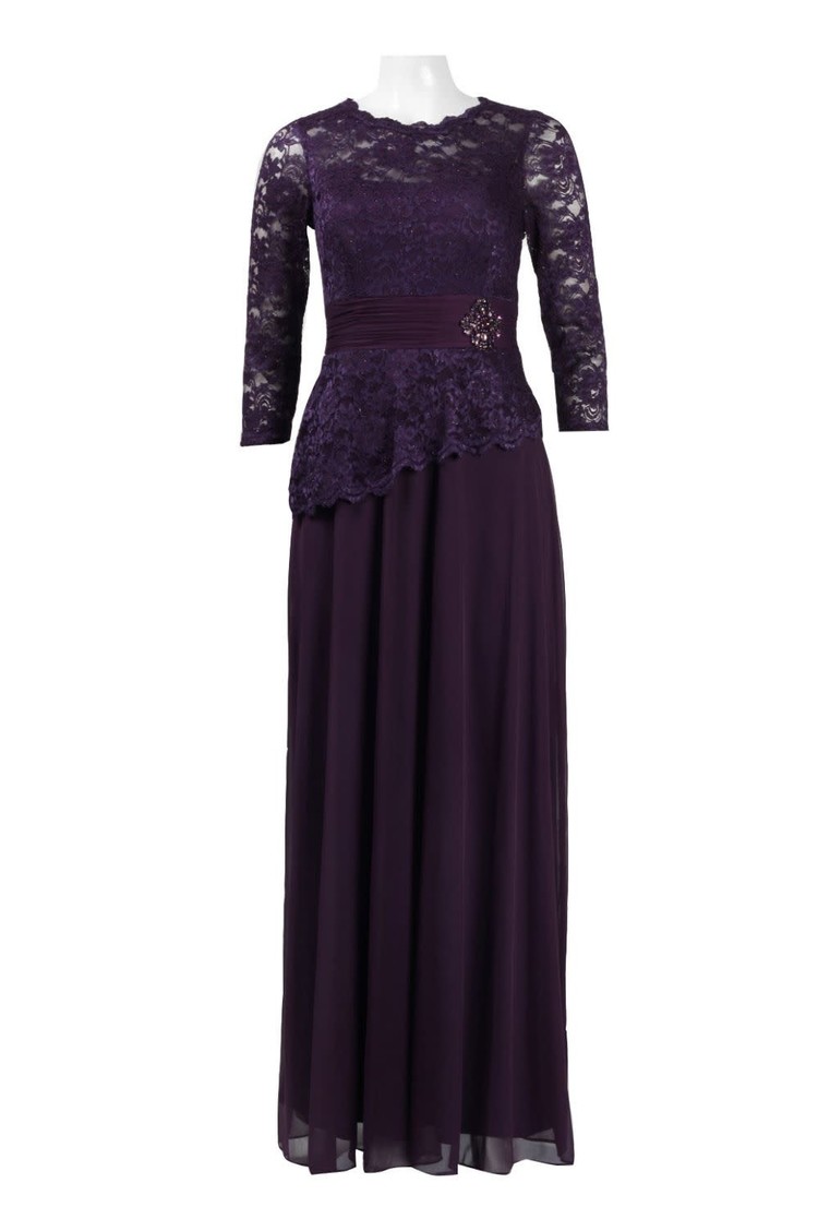 Decode 1.8 Purple Scalloped Glitter Gown w/ Sleeves, Size 8