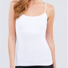 Montrez White Cami Tank with Shelf Bra