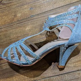 Forever Silver Crystal Sandals with 2.5" Heels
