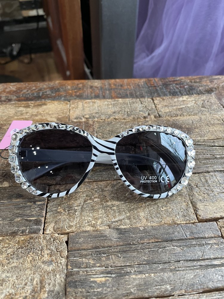 Blazin Roxx Zebra Print Rhinestone Sunglasses