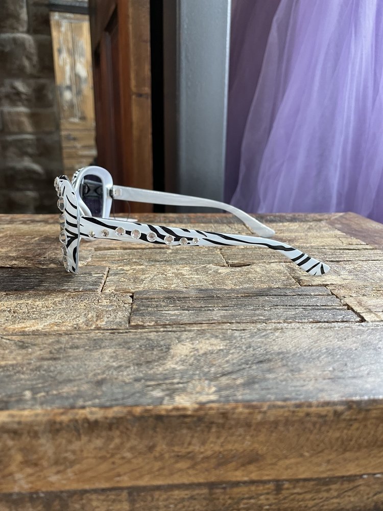 Blazin Roxx Zebra Print Rhinestone Sunglasses