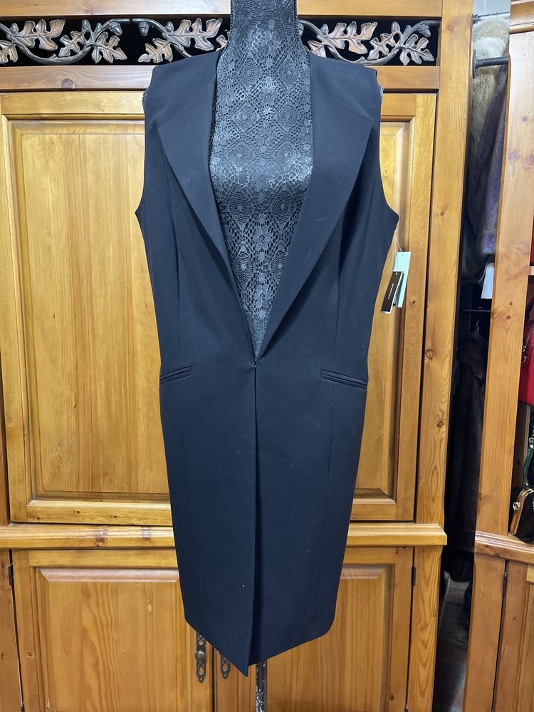 Nine West Black Long Vest, Size 12