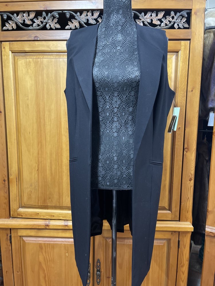 Nine West Black Long Vest, Size 12