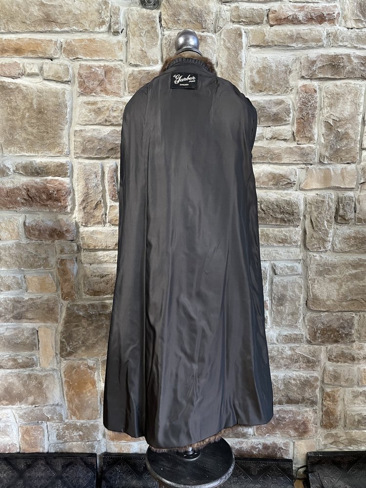 Ranch Mink Long Coat w/ Notched Lapels, Size L