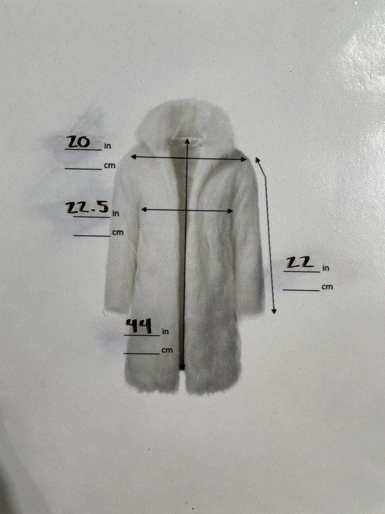 Ranch Mink Long Coat w/ Notched Lapels, Size L