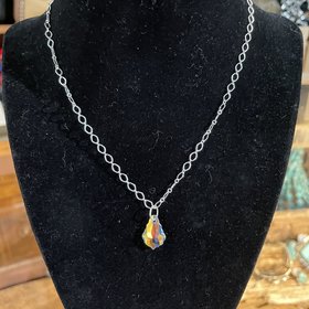 Silver AB Single Drop Necklace