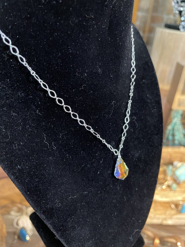 Silver AB Single Drop Necklace