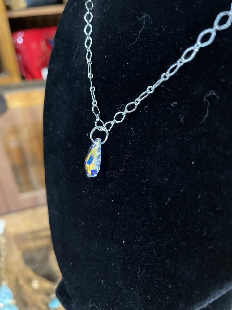 Silver AB Single Drop Necklace