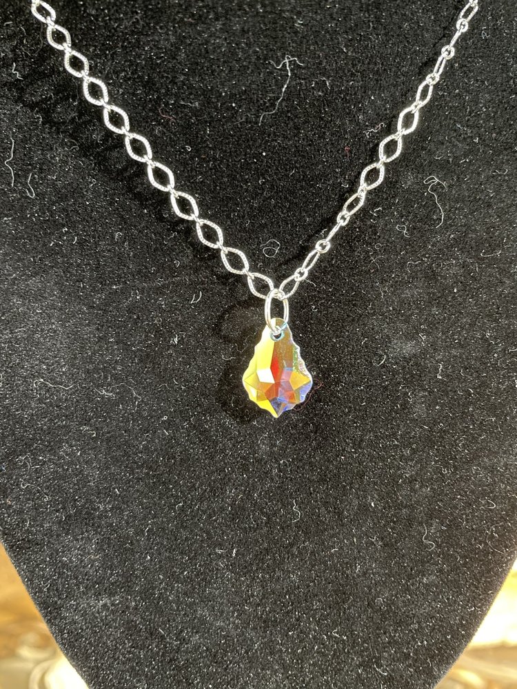 Silver AB Single Drop Necklace