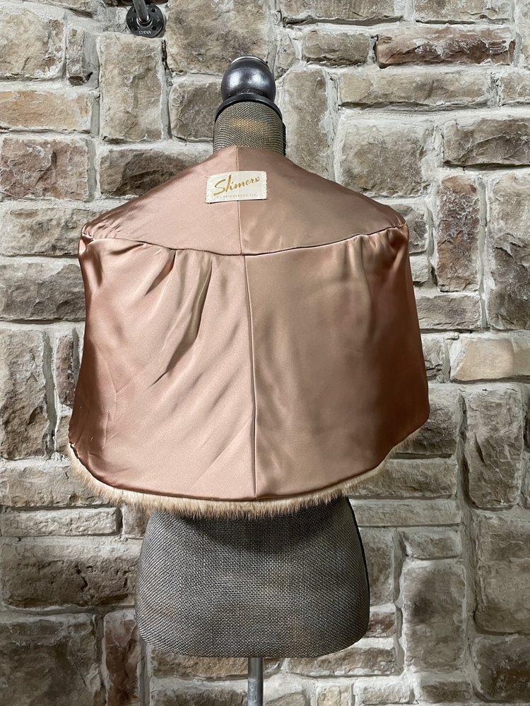 Azurene Mink Stole w/ Pink Liner, Size M