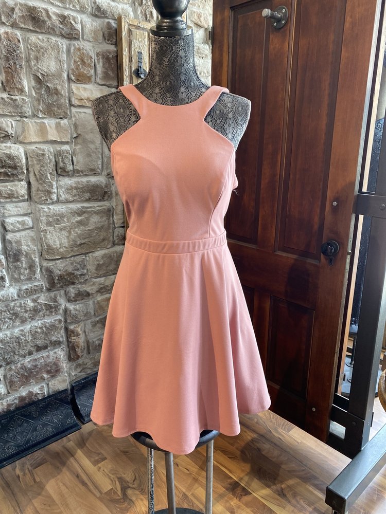 City Studio Blush Pink A-Line Lace Side Dress