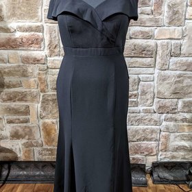 Xscape Black Portrait Neck Evening Dress Gown