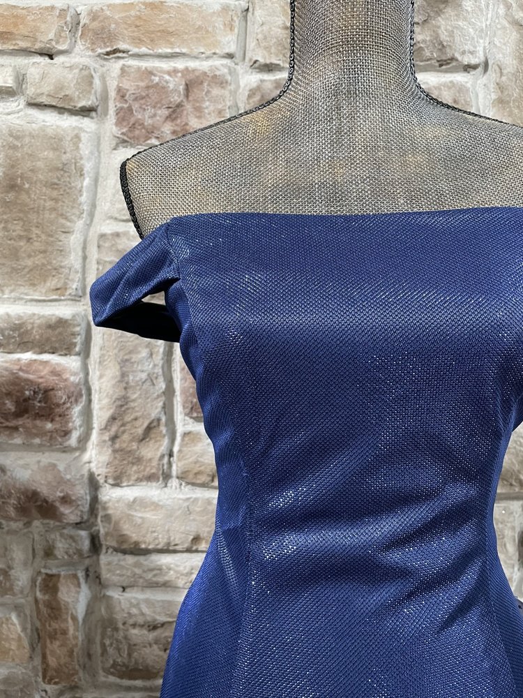 Teeze Me Navy Shimmer A-Line Dress