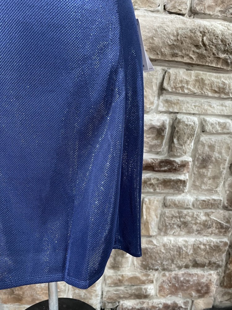 Teeze Me Navy Shimmer A-Line Dress