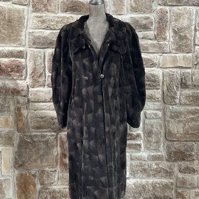 Brown Sheared Mink Section Coat, Size 1X