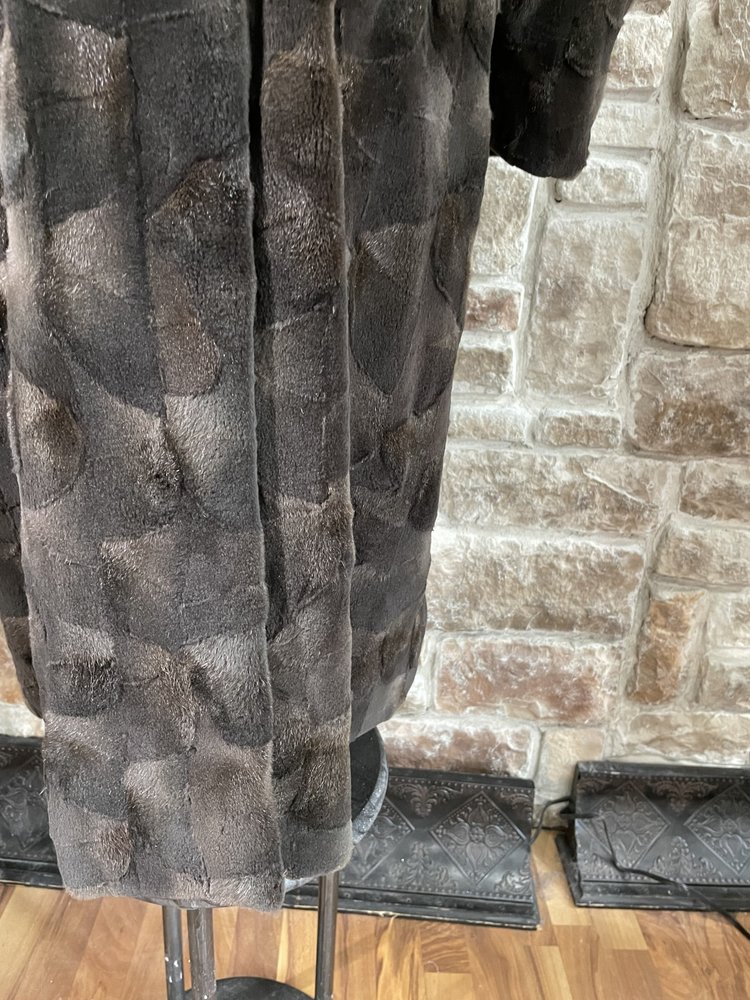 Brown Sheared Mink Section Coat, Size 1X