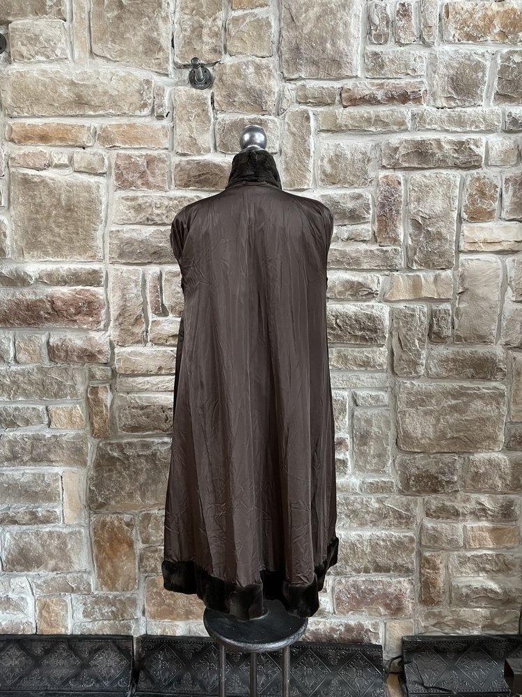 Brown Sheared Mink Section Coat, Size 1X