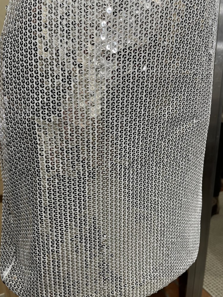 BLVD Collection White Sequin Cutout Mini Dress, Size XL