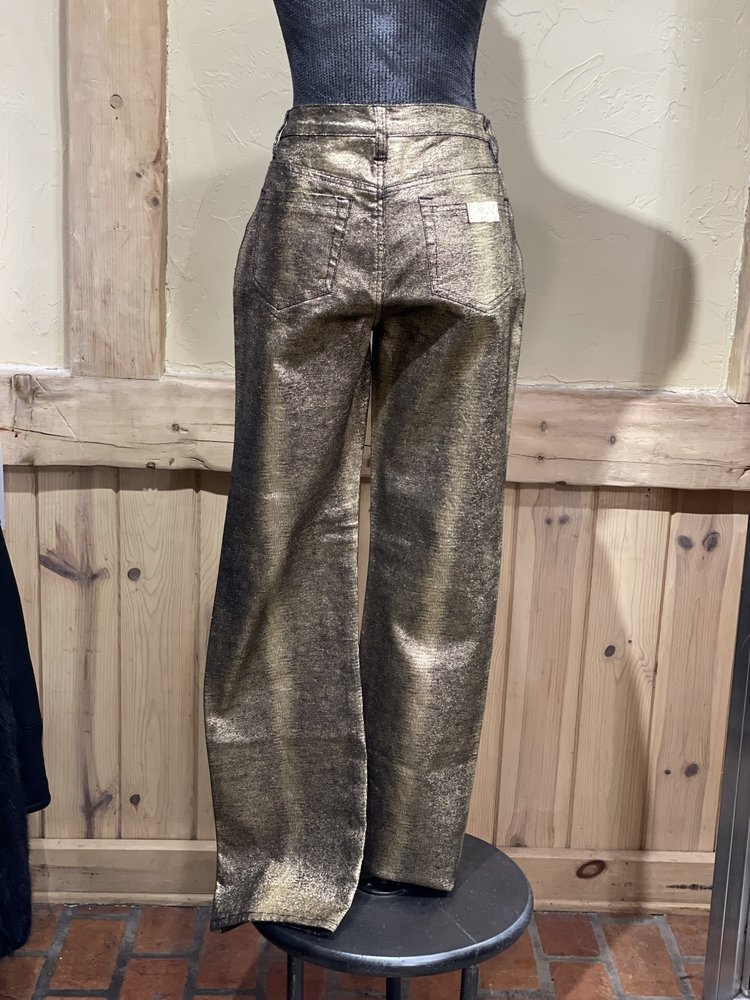 DG2 Gold Shimmer Straight Leg Jeans, Size 10