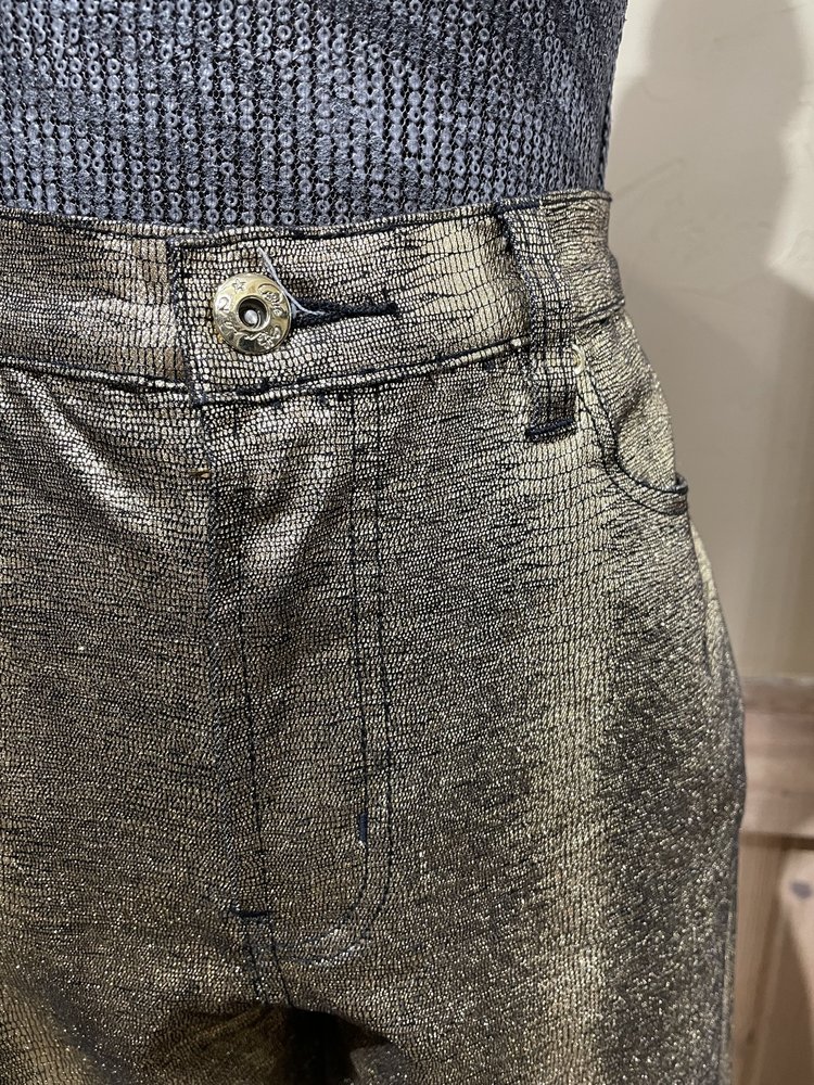 DG2 Gold Shimmer Straight Leg Jeans, Size 10