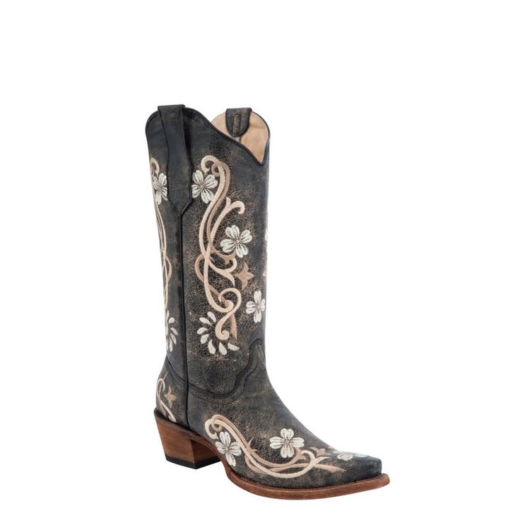 Corral Corral Boot L5175 Black with Floral Embroidery