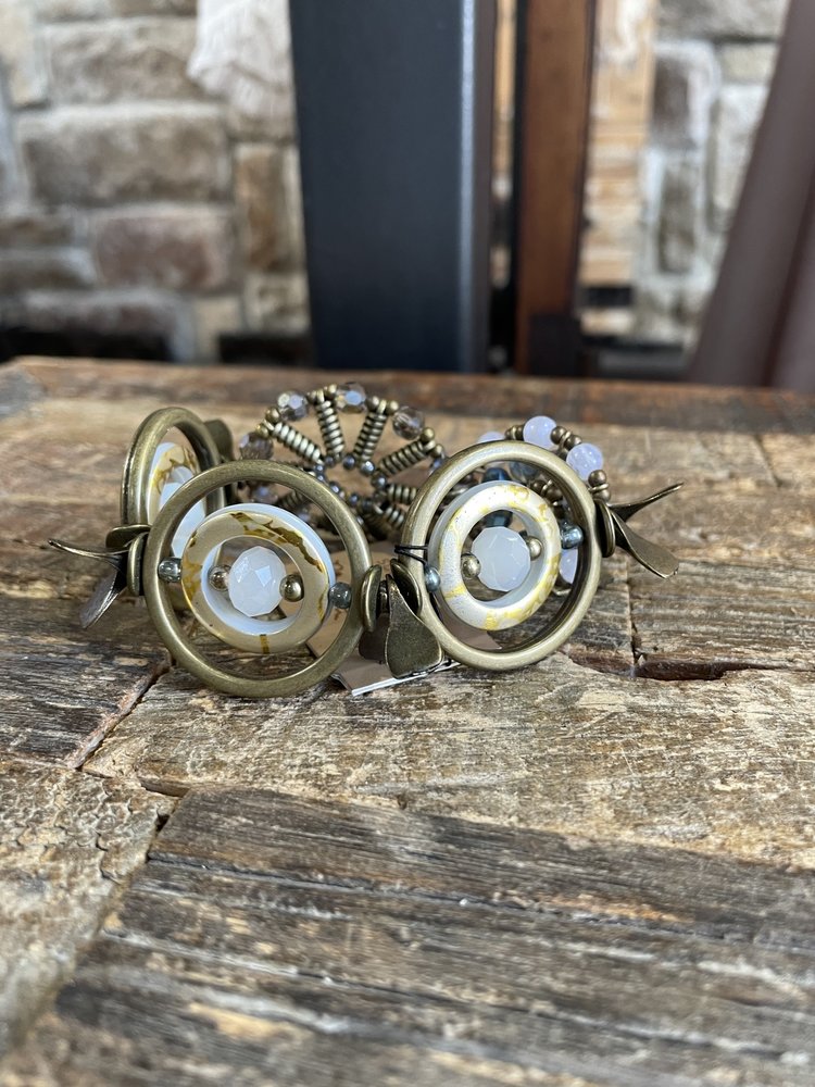 Gold Beaded Spiral Bracelet