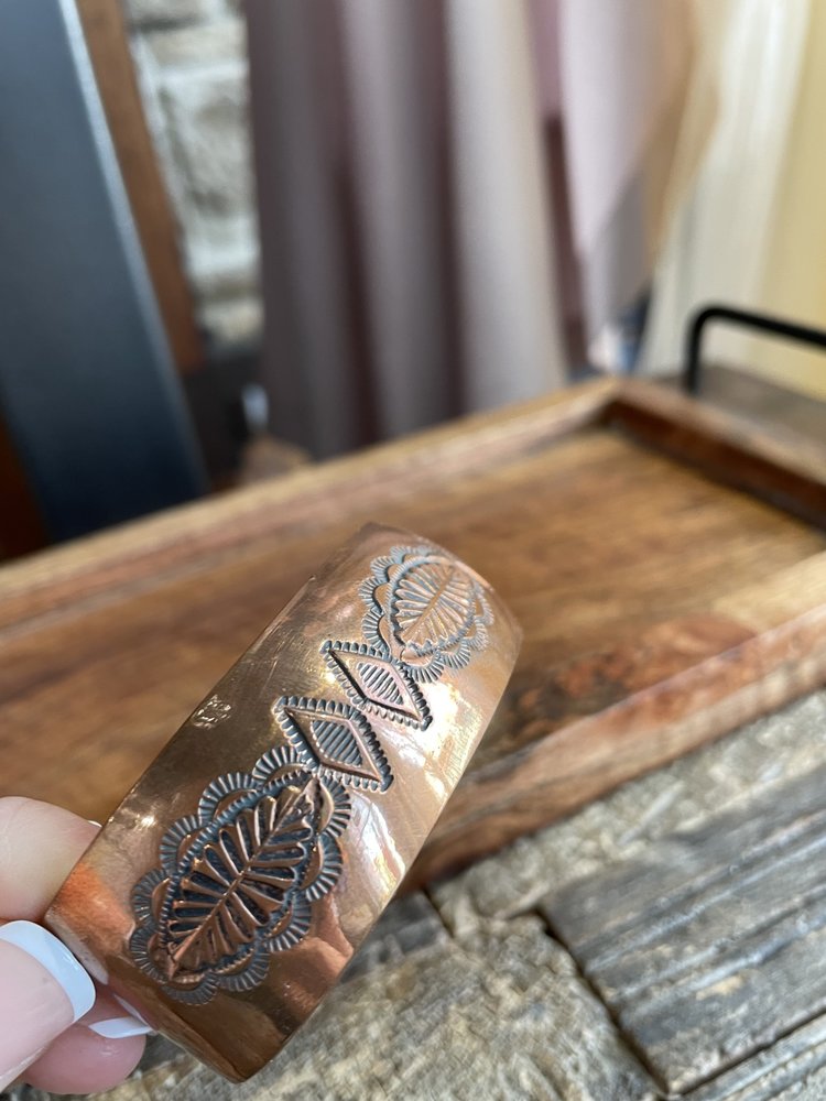 Copper Hand Tooled Cuff Bracelet