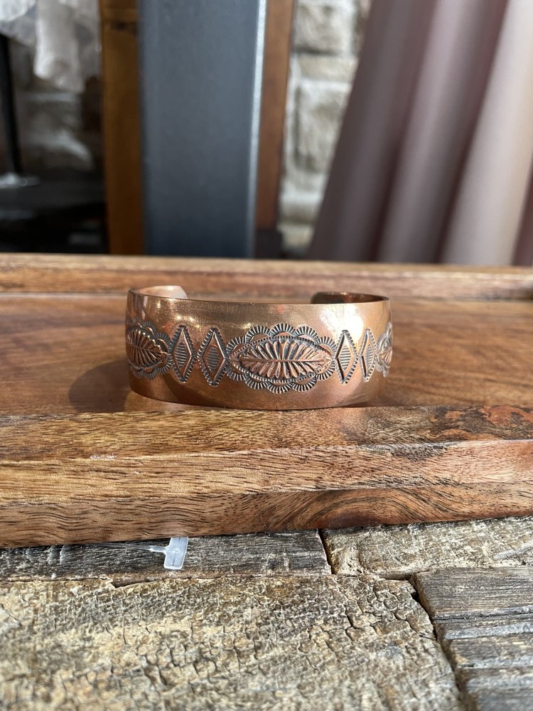 Copper Indented Pattern 1" Cuff