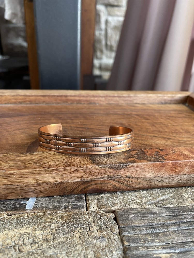 Basket-Weave Pattern Copper Cuff
