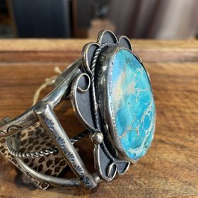 Blue Sea Sediment Jasper Cuff  Bracelet