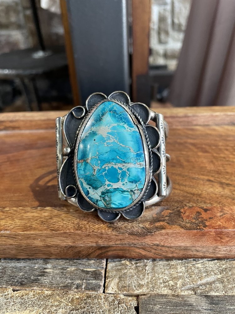 Blue Sea Sediment Jasper Cuff  Bracelet