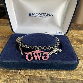 Montana Silversmith Pink and Steel Girls With Guns Bracelet
