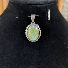 Sterling SIlver Turquoise Oval Pendant