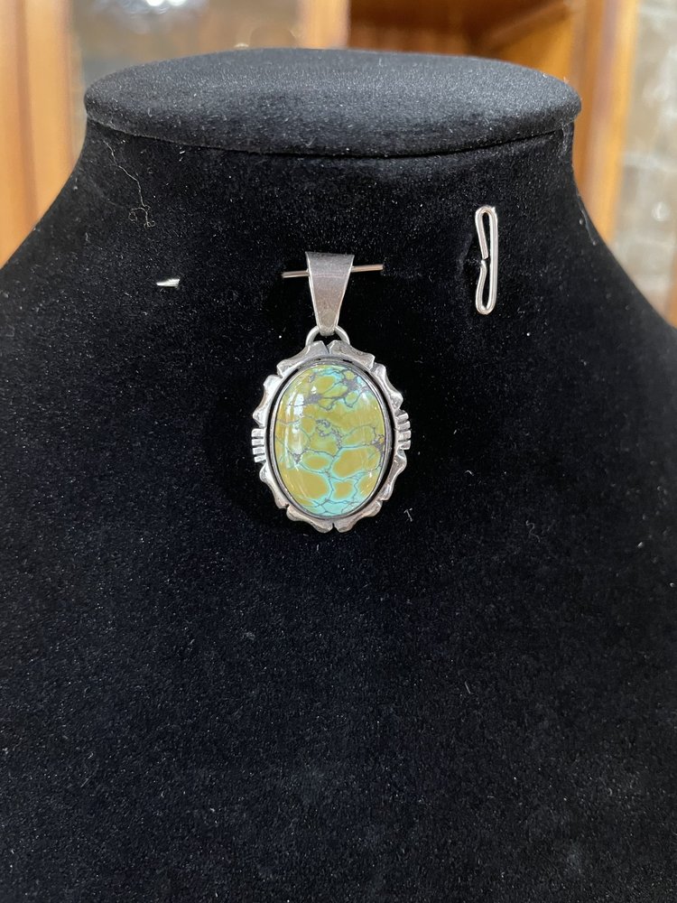 Sterling SIlver Turquoise Oval Pendant