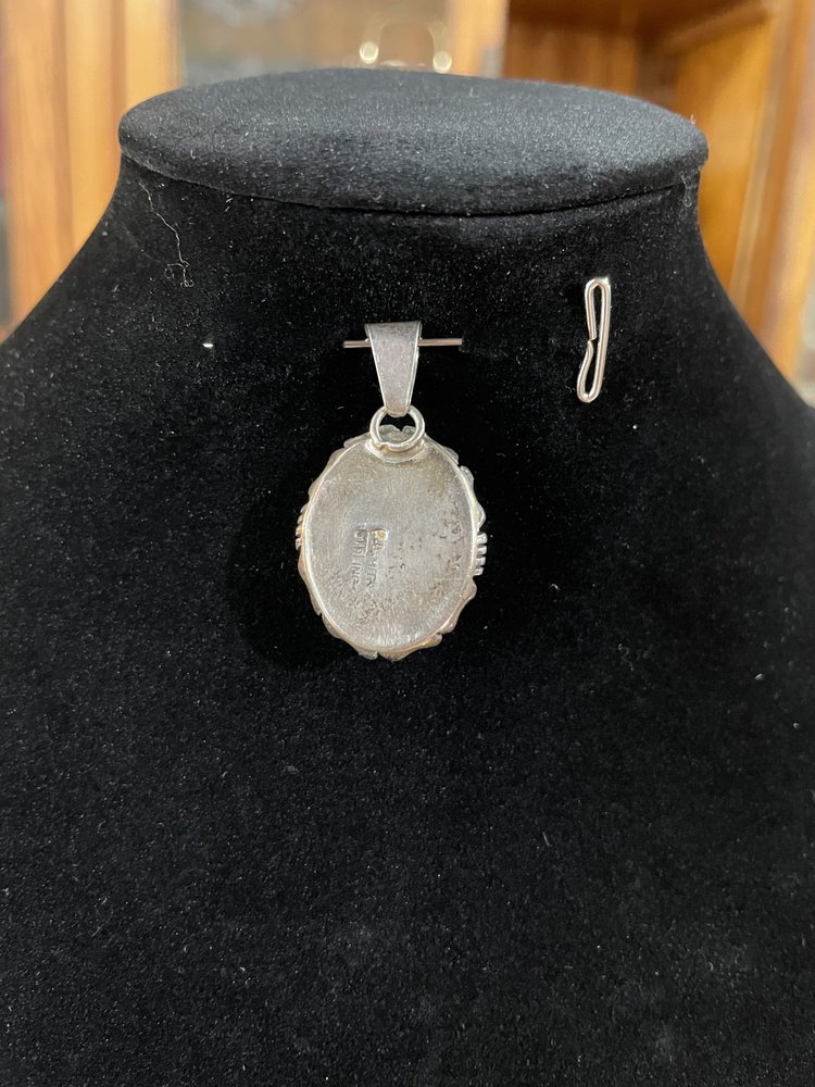 Sterling SIlver Turquoise Oval Pendant