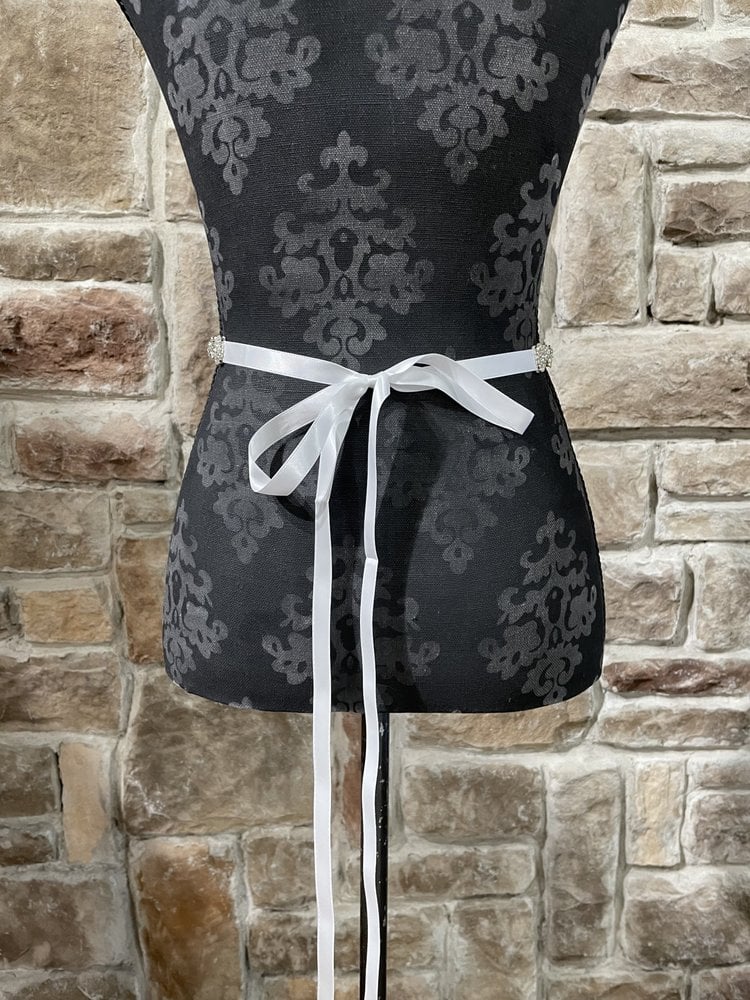 Miro Silver Crystal Rhinestone Curves and Stones Wedding Belt/ Headband