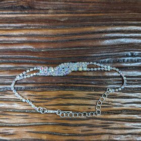 Silver AB Rhinestone Trinity Bracelet