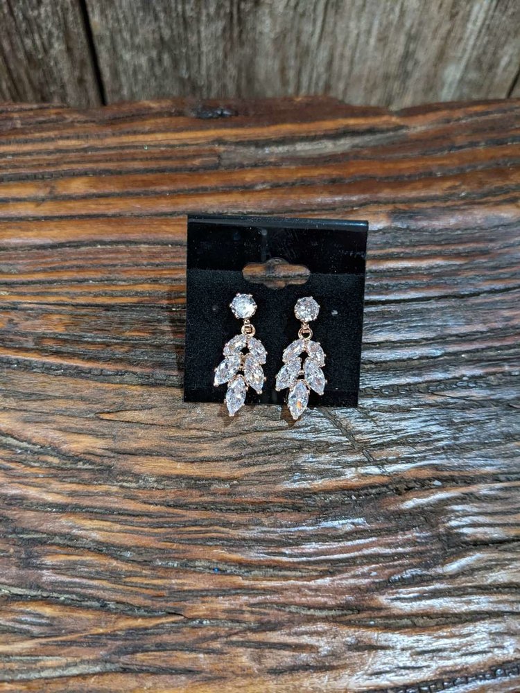 Rose Gold 5-Leaf Drop Earrings