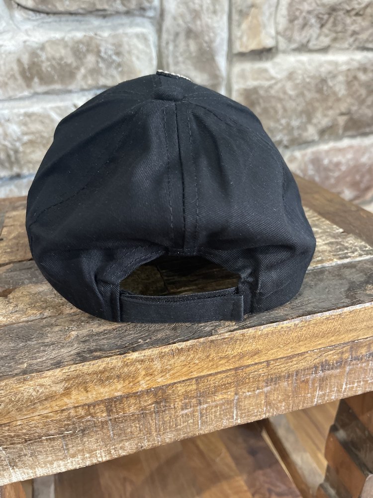 Sophia Collection Black Adjustable  Silver Sparkle Dog Mom Cap