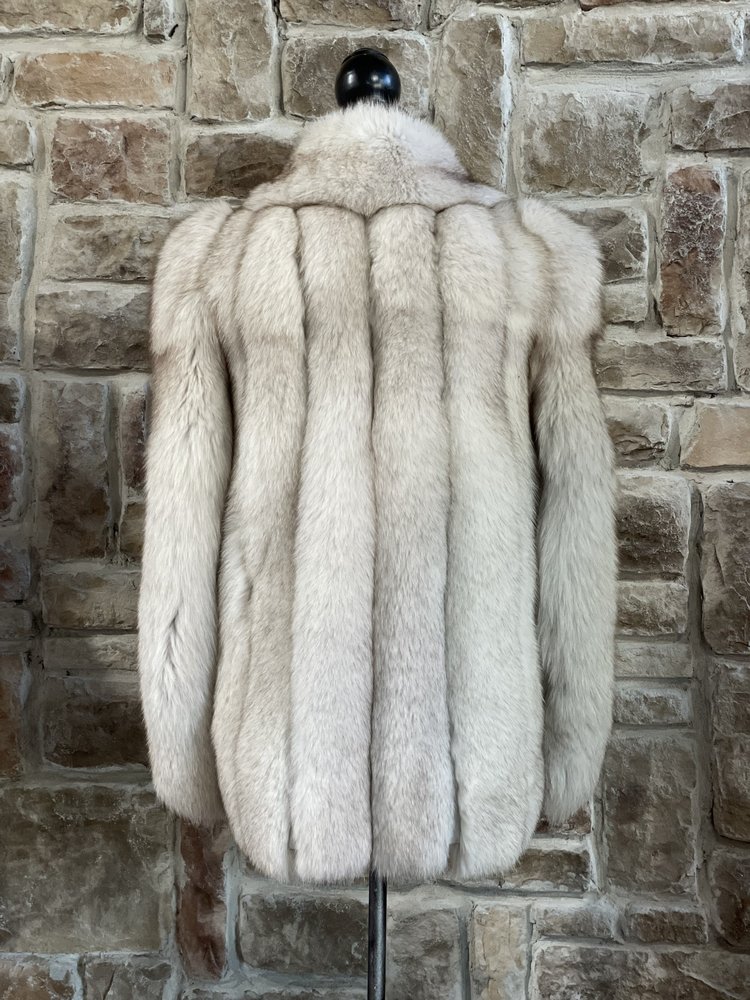 Saga Fox Blue Fox Jacket w/ Shawl Collar, Size XL