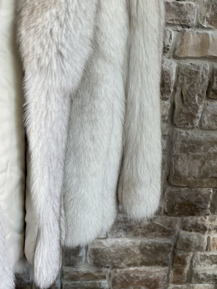 Saga Fox Blue Fox Jacket w/ Shawl Collar, Size XL