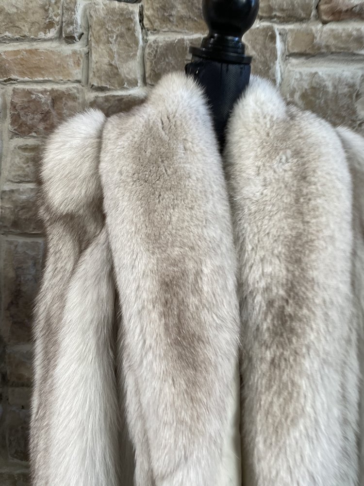 Saga Fox Blue Fox Jacket w/ Shawl Collar, Size XL