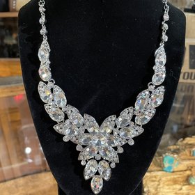 Silver Clear Stone Cynthia Necklace