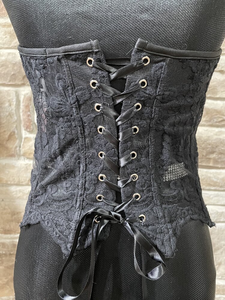Lydia USA Black Lace Mesh Beaded Corset