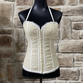 Lydia USA Ivory and Gold Optional Strap Corset