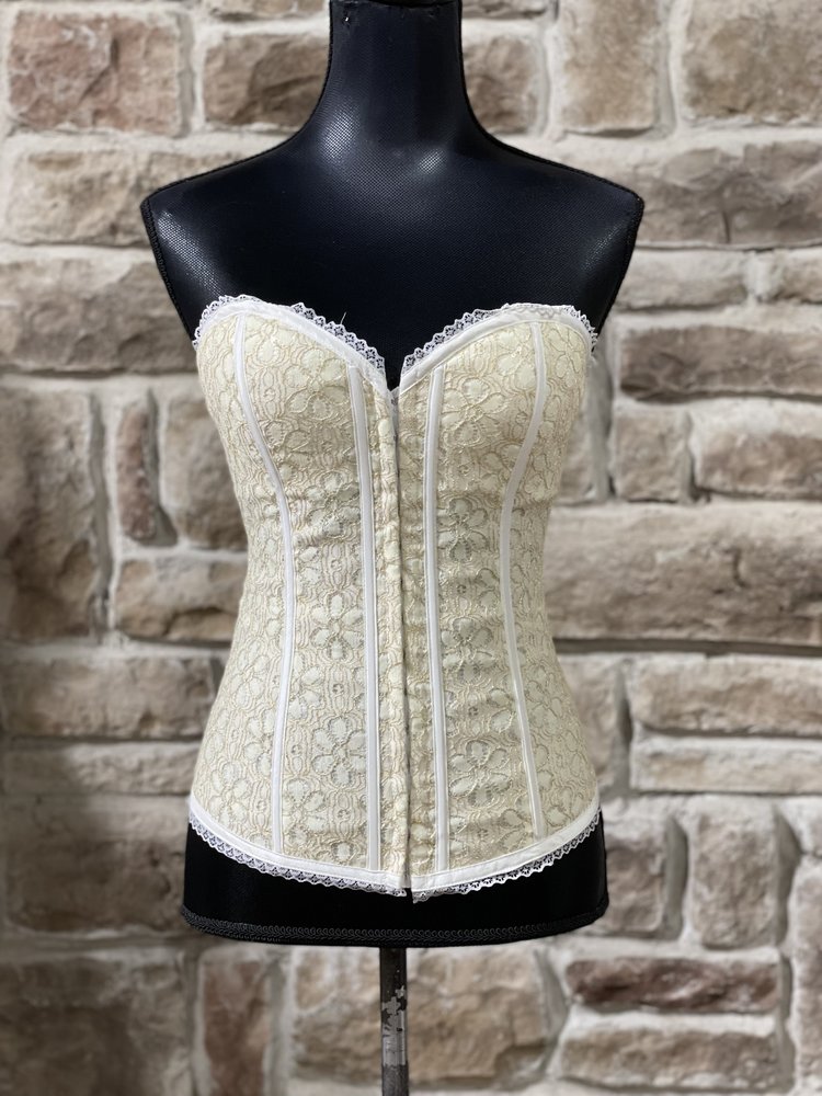 Lydia USA Ivory and Gold Optional Strap Corset