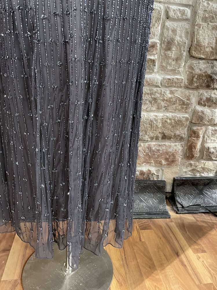 Pisarro Nights Gray Fully Embellished Gown w/ Sleeves, Size 24W