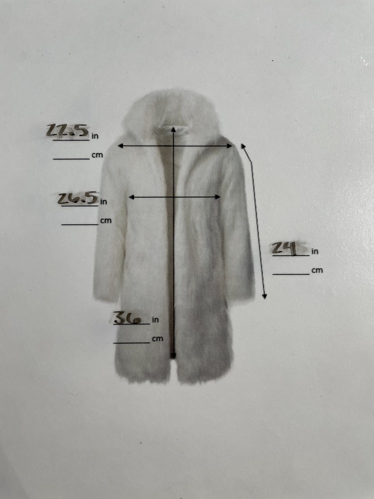Furs of Distinction Hexagon Patterned Muskrat and Ranch Mink Intarsia Coat, Sz L