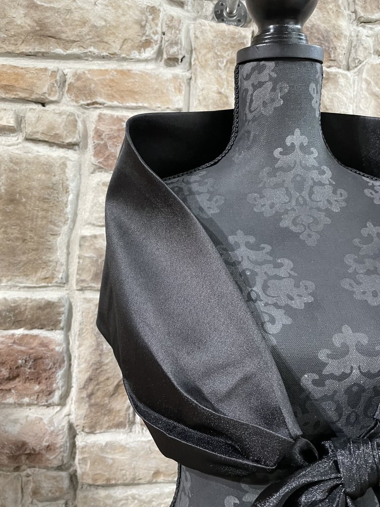 Eliza J Black Mesh Ribbon Shawl, OSFM